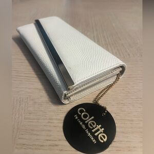 White and Gold Clutch with wallet